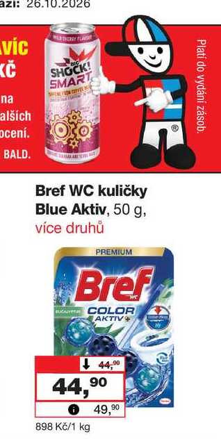 Bref WC kuličky Blue Aktiv, 50 g