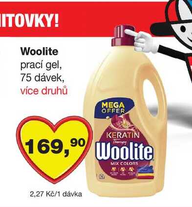 Woolite prací gel, 75 dávek