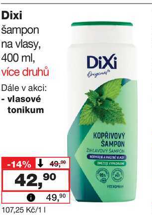 Dixi šampon na vlasy, 400 ml Barvy a laky drogerie 