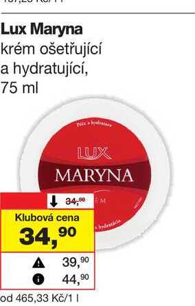 Lux Maryna krém ošetřující a hydratující, 75 ml
