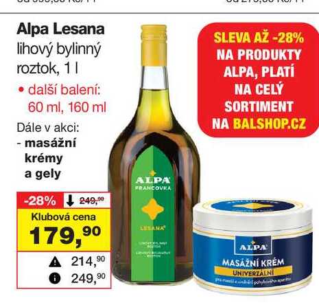 Alpa Lesana lihový bylinný roztok, 1l Barvy a laky drogerie 