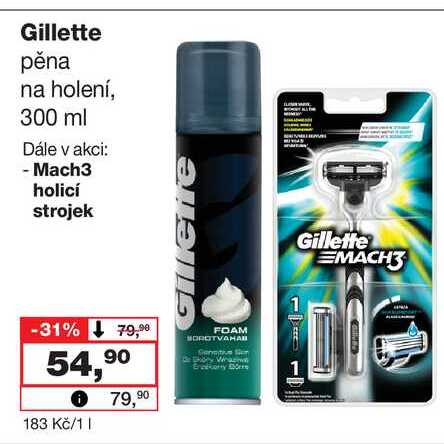Gillette pěna na holení, 300 ml Barvy a laky drogerie 