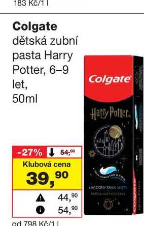 Colgate dětská zubní pasta Harry Potter, 6-9 let, 50ml