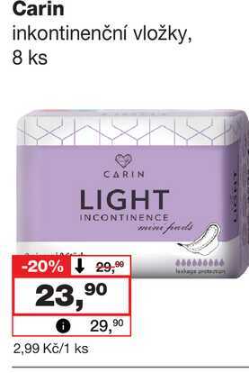 Carin inkontinenční vložky, 8 ks Barvy a laky drogerie 