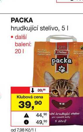 PACKA hrudkující stelivo, 5l