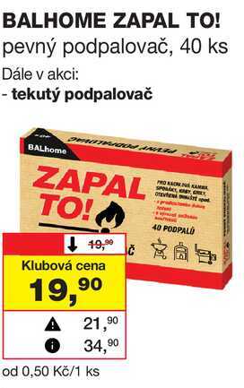 BALHOME ZAPAL TO! pevný podpalovač, 40 ks Barvy a laky drogerie 
