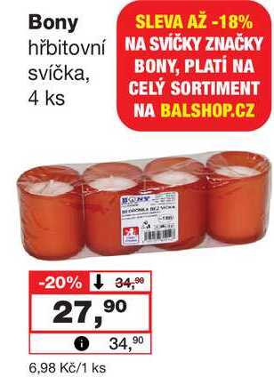 Bony hřbitovní svíčka 4ks
