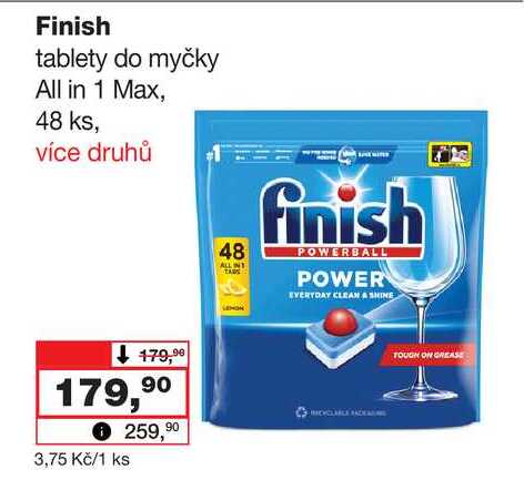 Finish tablety do myčky All in 1 Max, 48 ks Barvy a laky drogerie 