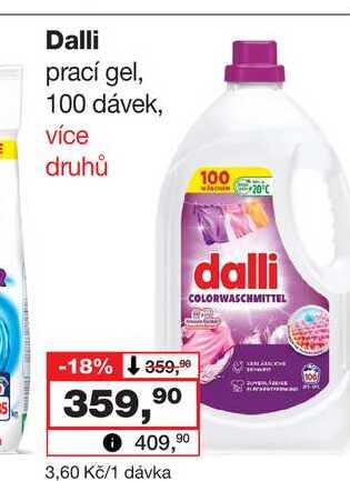 Dalli prací gel, 100 dávek Barvy a laky drogerie 