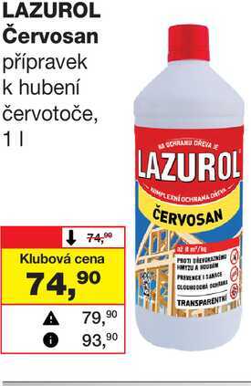 LAZUROL Červosan přípravek k hubení červotoče, 1l Barvy a laky drogerie 