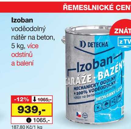 Izoban voděodolný nátěr na beton, 5 kg Barvy a laky drogerie 
