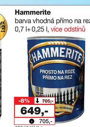 Hammerite barva vhodná přímo na rez 0,7 +0,25l Barvy a laky drogerie 