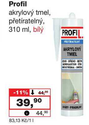 Profil akrylový tmel, přetíratelný, 310 ml