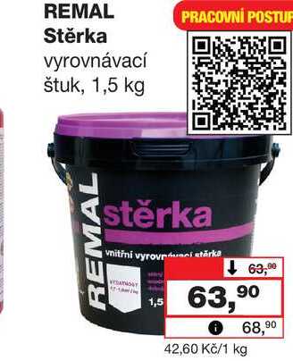 REMAL Stěrka vyrovnávací štuk, 1,5 kg Barvy a laky drogerie 