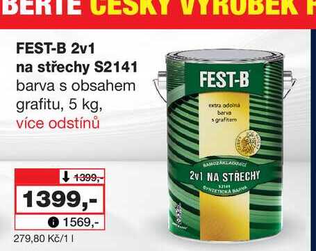 FEST-B 2v1 na střechy S2141 barva s obsahem grafitu, 5 kg Barvy a laky drogerie 