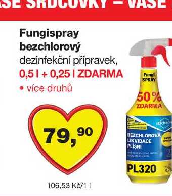 Fungispray ASE bezchlorový dezinfekční přípravek, 0,5l Barvy a laky drogerie 