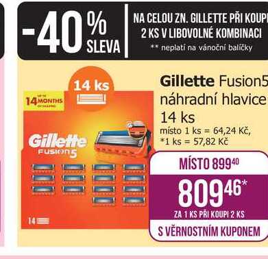 Gillette Fusion5 náhradní hlavice 14 ks Teta drogerie
