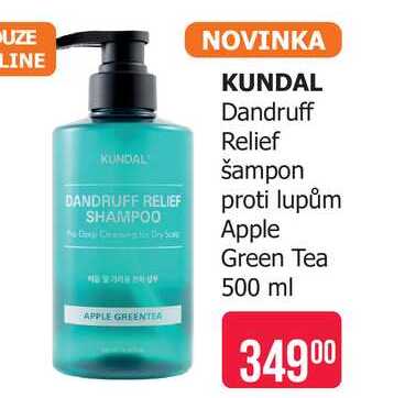 KUNDAL Dandruff Relief Šampon proti lupům Apple Green Tea 500 ml Teta drogerie
