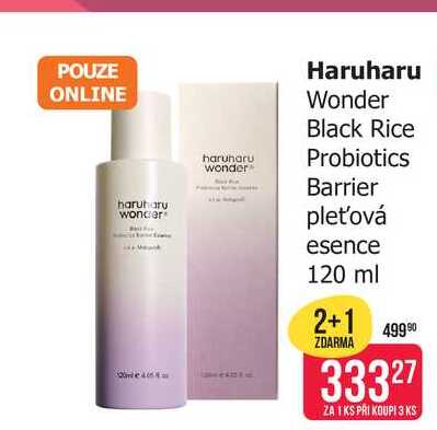 Haruharu Wonder Black Rice Probiotics Barrier pleťová esence 120 ml