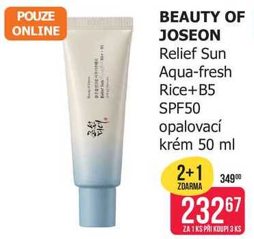 BEAUTY OF JOSEON Relief Sun Aqua-fresh Rice+B5 SPF50 opalovací krém 50 ml Teta drogerie