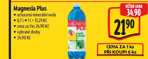 Magnesia Plus ochucená minerální voda 0,7 l