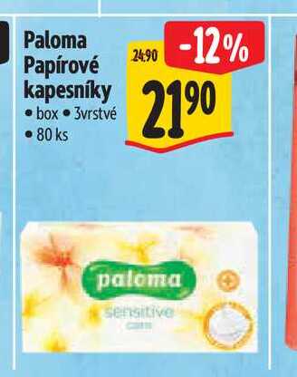 Paloma Papírové kapesníky box 3vrstvé 80 ks Albert