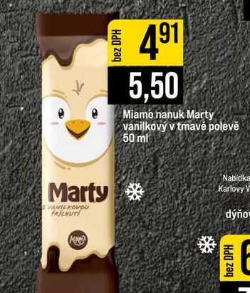Miamo nanuk Marty vanilkový v tmavé polevě 50 ml