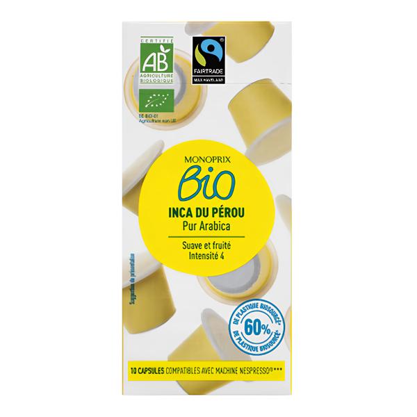 Monoprix Biologique BIO Káva Arabica Inca z Peru, 10 kapslí
