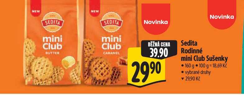 Sedita rodinné mini club sušenky 160 g