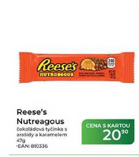 Reese's Nutreagous čokoládová tyčinka s arašídy a karamelem 47g