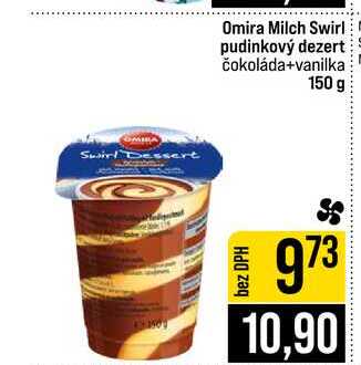 Omira Milch Swirl pudinkový dezert čokoláda+vanilka 150 g