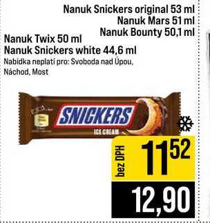 Nanuk Snickers original 53 ml Nanuk Mars 51 ml Nanuk Bounty 50,1 ml