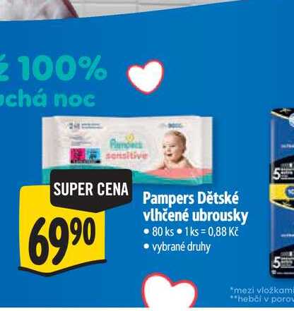   Pampers Dětské vlhčené ubrousky  80 ks 