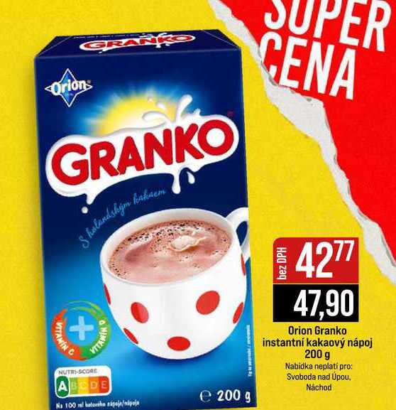 Orion Granko instantní kakaový nápoj 200 g 