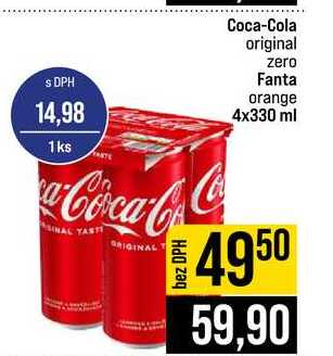 Coca-Cola original zero Fanta orange 4x330 ml