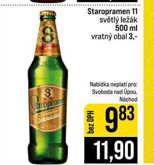Staropramen 11 světlý ležák 500 ml 