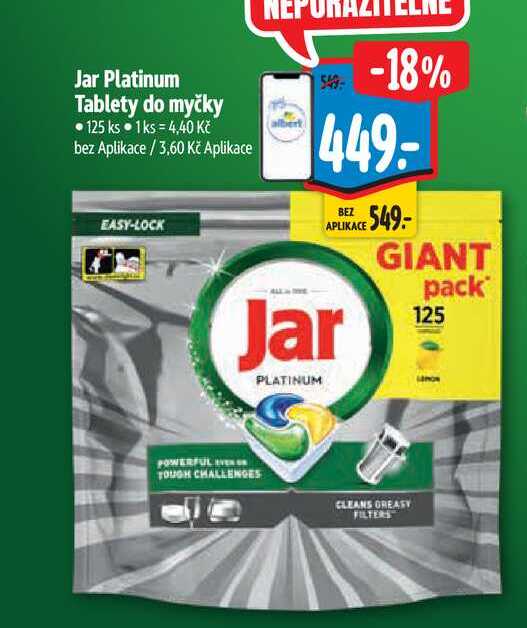 Jar Platinum Tablety do myčky 125 ks Albert