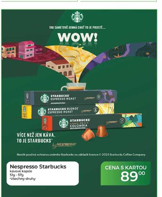 Nespresso Starbucks kávové kapsle 51g-57g