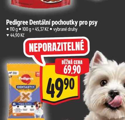 Pedigree Dentální pochoutky pro psy 110 g 