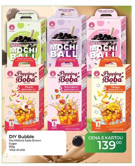 DIY Bubble Tea Mléčná sada brown sugar 195g