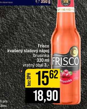 Frisco kvašený sladový nápoj brusinka 330 ml