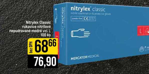Nitrylex Classic rukavice nitrilové nepudrované modré vel. L 100 ks JIP