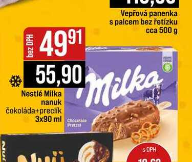 Nestlé Milka nanuk čokoláda+preclik 3x90 ml
