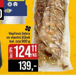Vepřová žebra ve vlastní šťávě bal. cca 900 g
