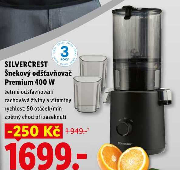 SILVERCREST Šnekový odšťavňovač Premium 400 W