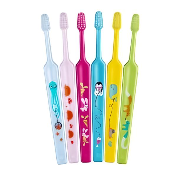 TePe Dětský zubní kartáček Kids Mini s potiskem, Extra Soft (0-3roky) Košík.cz