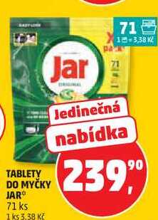 TABLETY DO MYČKY JAR, 71 ks