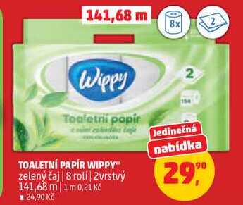 TOALETNÍ PAPÍR WIPPY zelený čaj, 8 rolí, 2vrstvý