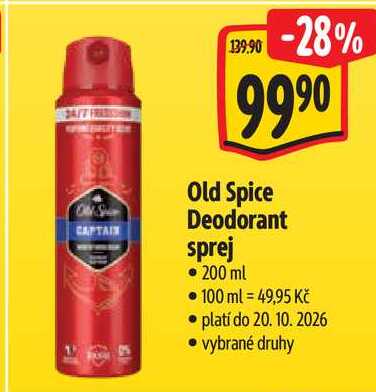 Old Spice Deodorant sprej, 200 ml Albert