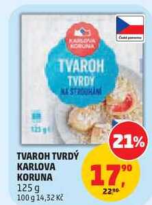 TVAROH TVRDÝ KARLOVA KORUNA, 125 g